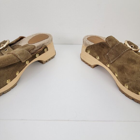 See by Chloe Viviane Studded Buckled Suede Clogs 37 7 - Picture 5 of 11